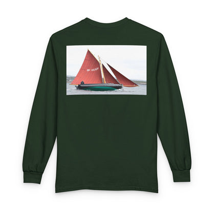 Personalized Galway Hooker Long Sleeve Tee — Custom Boat Photo & Name