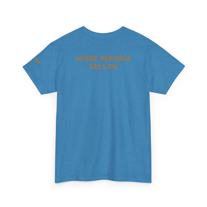 Galway Hooker Nautical T‑Shirt — "Heritage Sails On" Personalized Back & Sleeve Tee