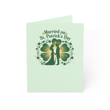 St. Patrick's Day Wedding Anniversary Greeting Card — "Married on St. Patrick's Day" Anniversary Card Personalize