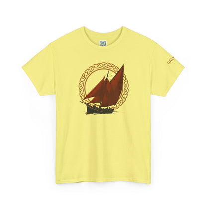 Galway Hooker Nautical T‑Shirt — "Heritage Sails On" Personalized Back & Sleeve Tee