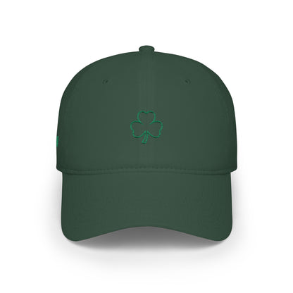 Embroidered Shamrock Low Profile Baseball Cap — St. Patrick’s Day Lucky Clover Hat (Personalize)
