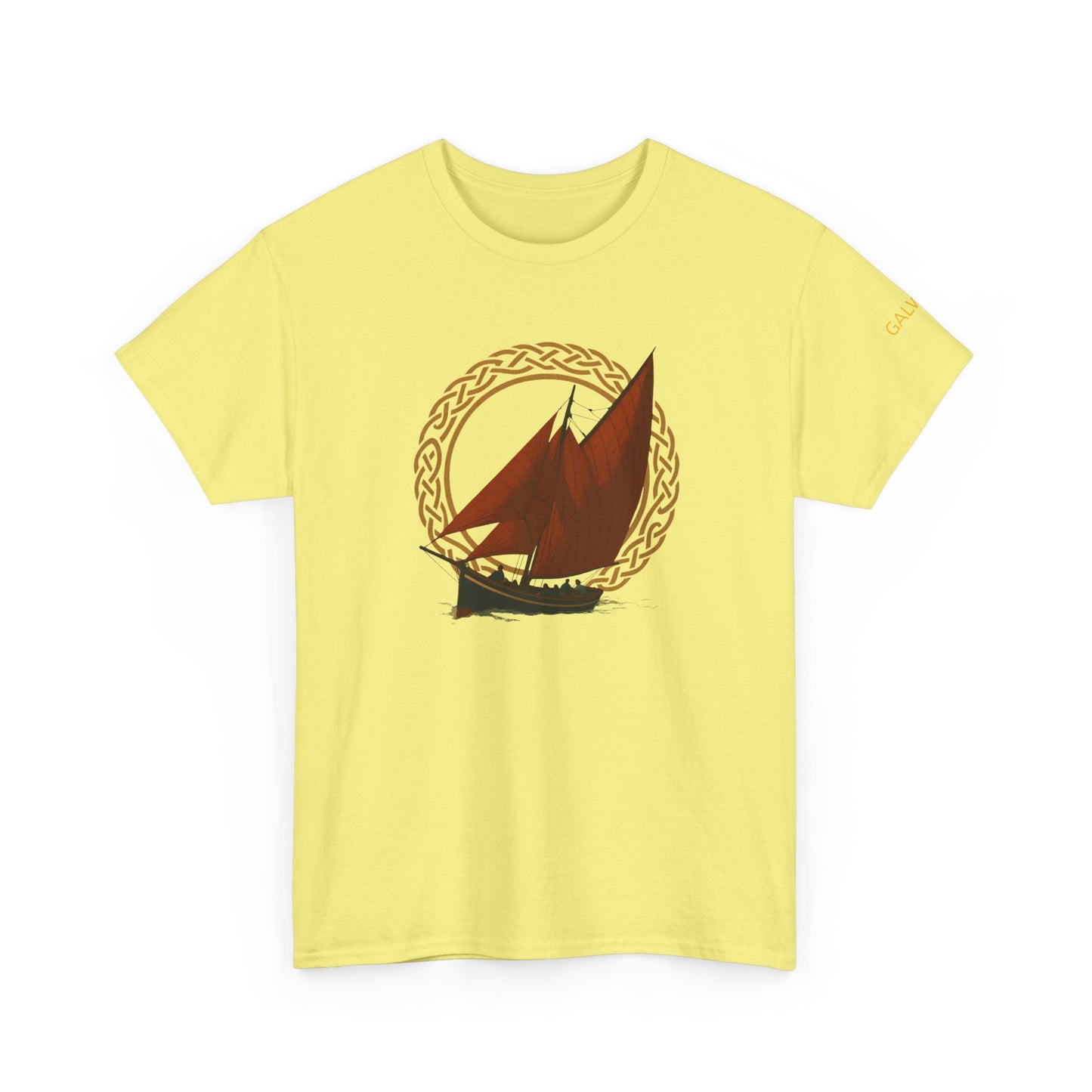 Galway Hooker Nautical T‑Shirt — "Heritage Sails On" Personalized Back & Sleeve Tee
