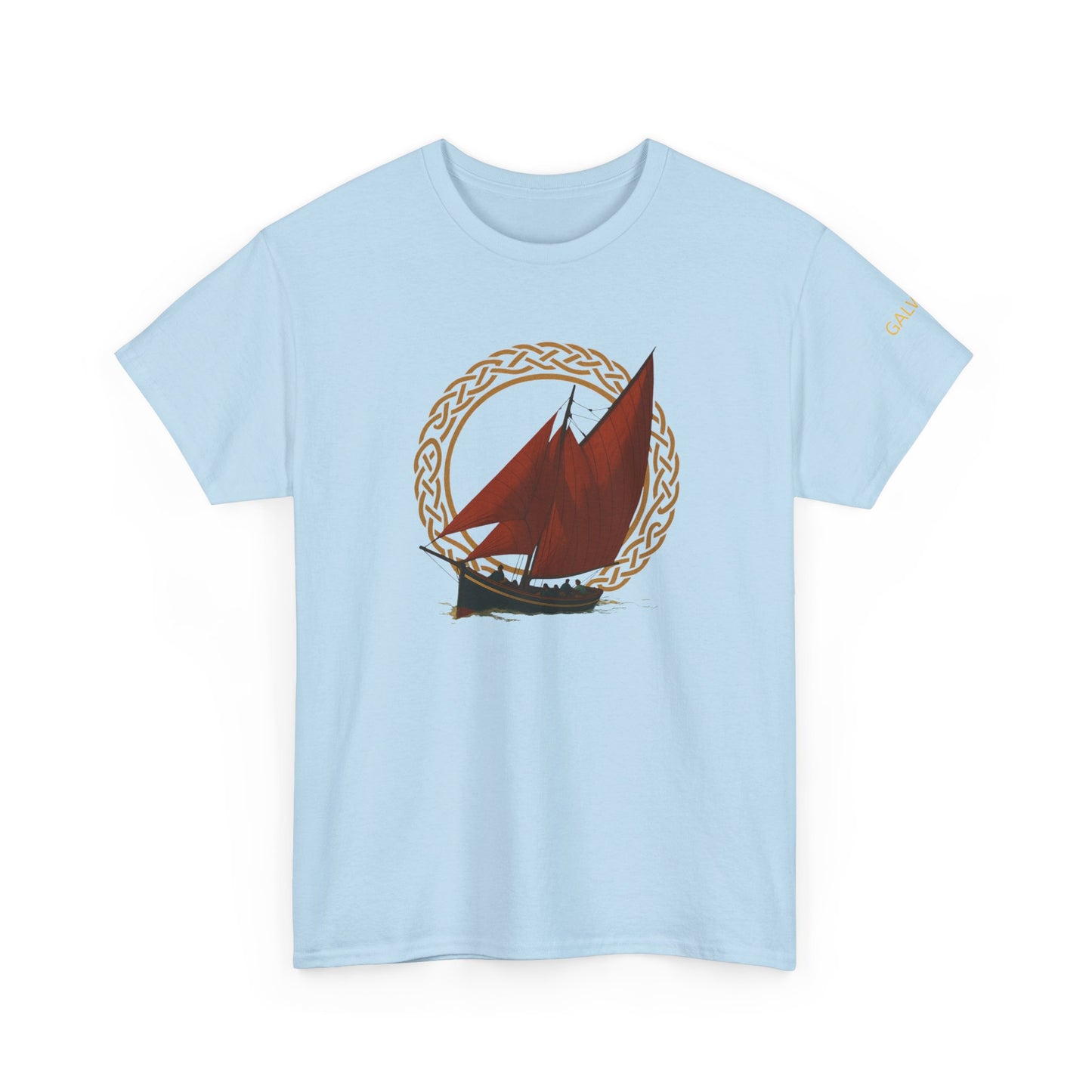 Galway Hooker Nautical T‑Shirt — "Heritage Sails On" Personalized Back & Sleeve Tee