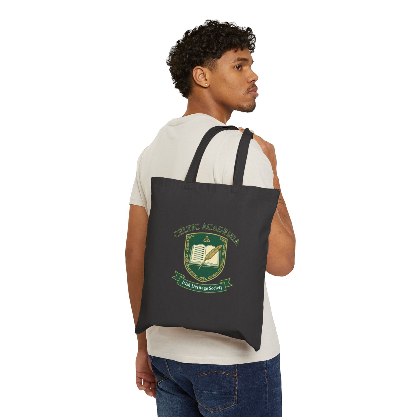 Celtic Academia Canvas Tote Bag — Irish Heritage Society Book Tote