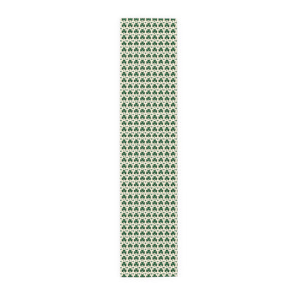 Shamrock Pattern Table Runner — Green Clover St. Patrick’s Day Decor