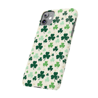 Shamrock Pattern Slim Phone Case — Irish Clover Protective Cover