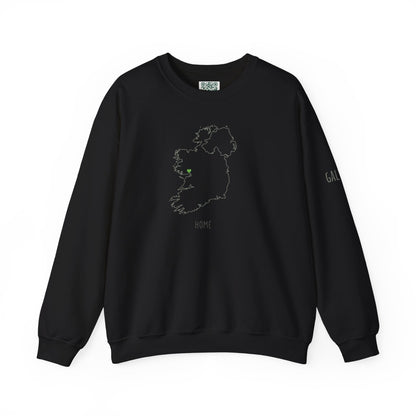 Ireland Outline Crewneck Sweatshirt — Minimal Irish Map Design with 'Heart' Accent Personalize