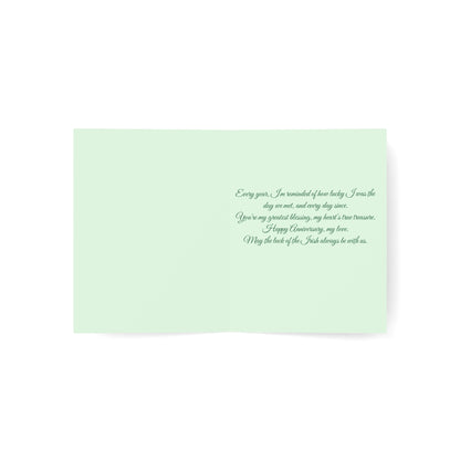 St. Patrick's Day Wedding Anniversary Greeting Card — "Married on St. Patrick's Day" Anniversary Card Personalize