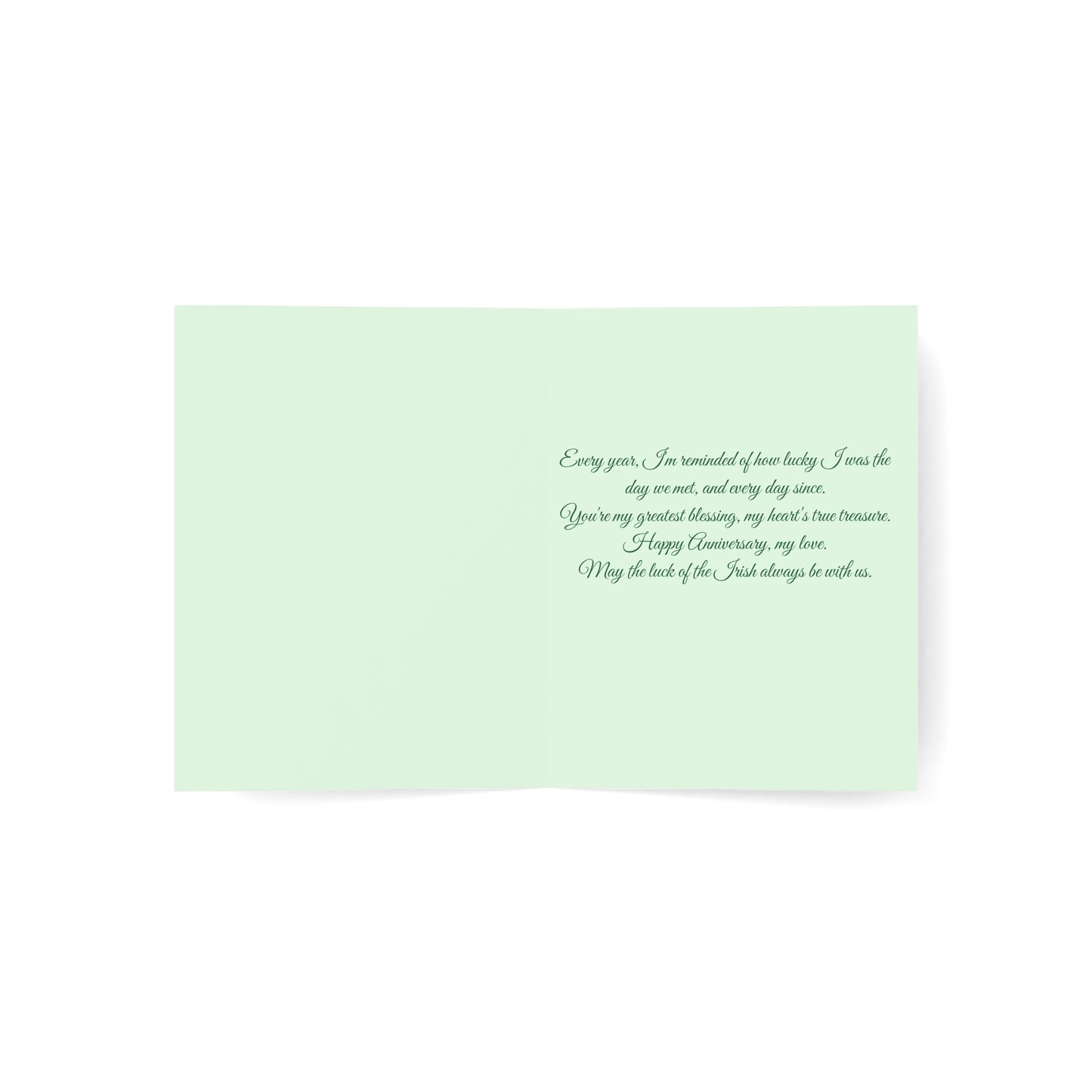 St. Patrick's Day Wedding Anniversary Greeting Card — "Married on St. Patrick's Day" Anniversary Card Personalize