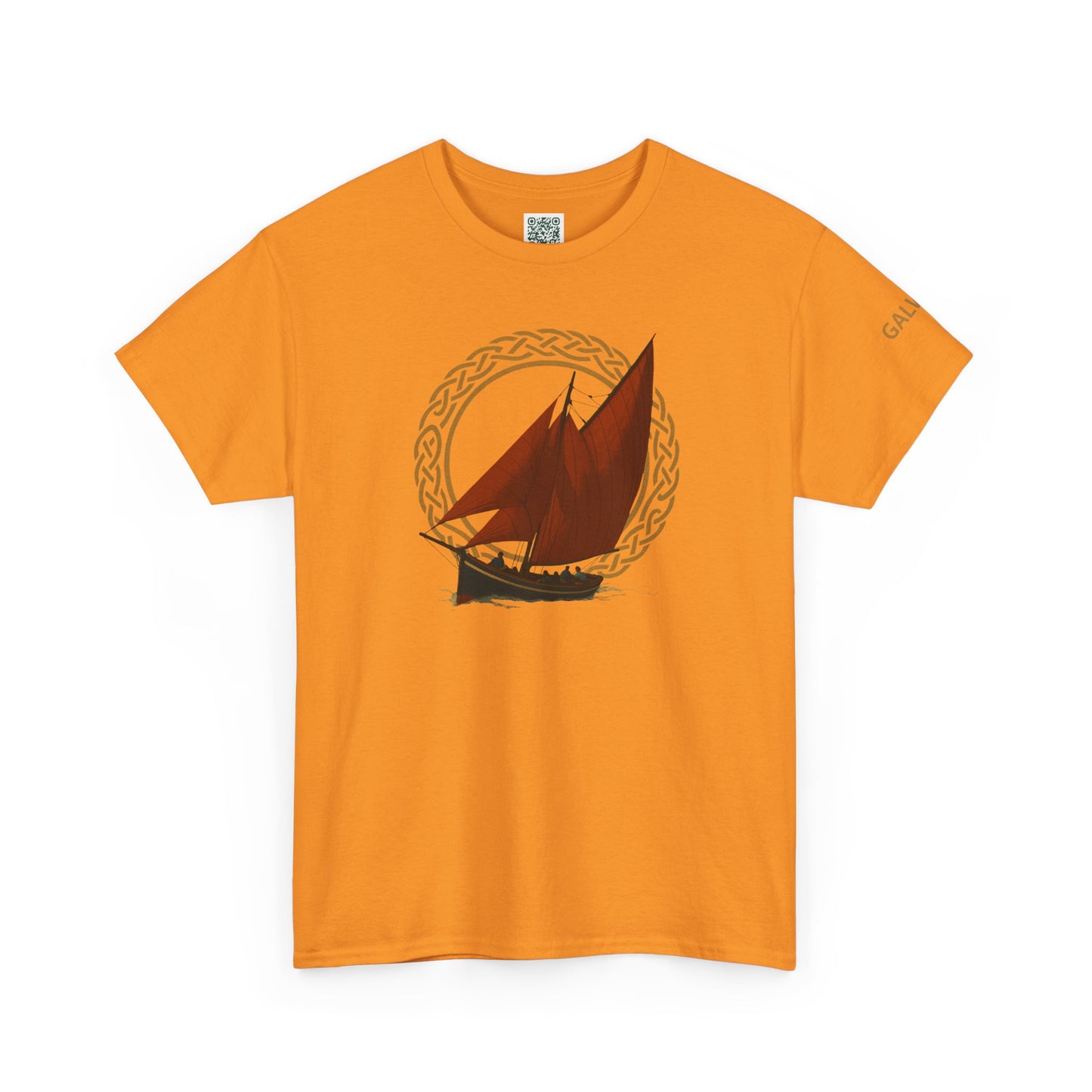 Galway Hooker Nautical T‑Shirt — "Heritage Sails On" Personalized Back & Sleeve Tee