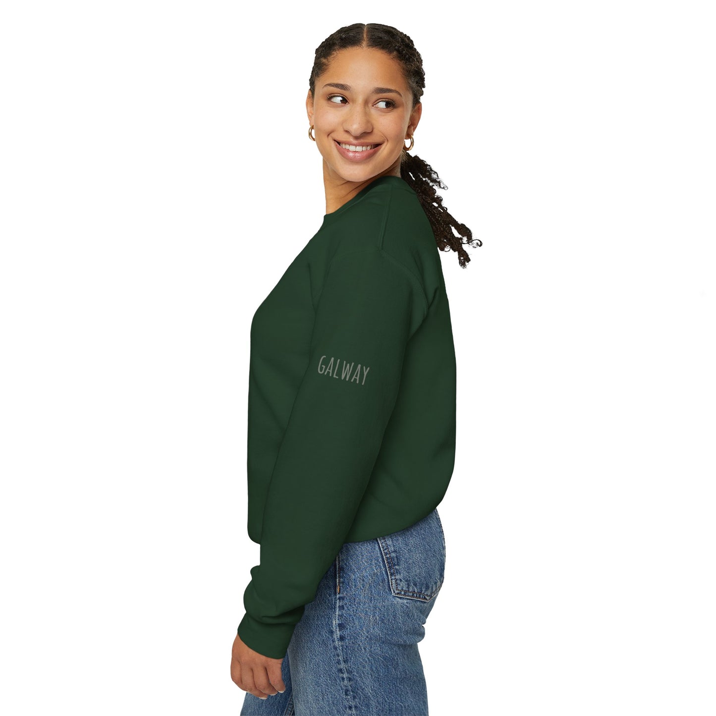 Ireland Outline Crewneck Sweatshirt — Minimal Irish Map Design with 'Heart' Accent Personalize
