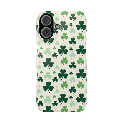 Shamrock Pattern Slim Phone Case — Irish Clover Protective Cover