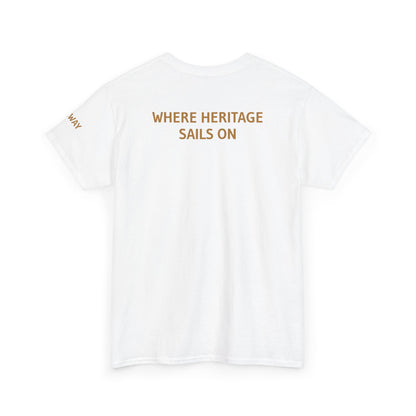 Galway Hooker Nautical T‑Shirt — "Heritage Sails On" Personalized Back & Sleeve Tee