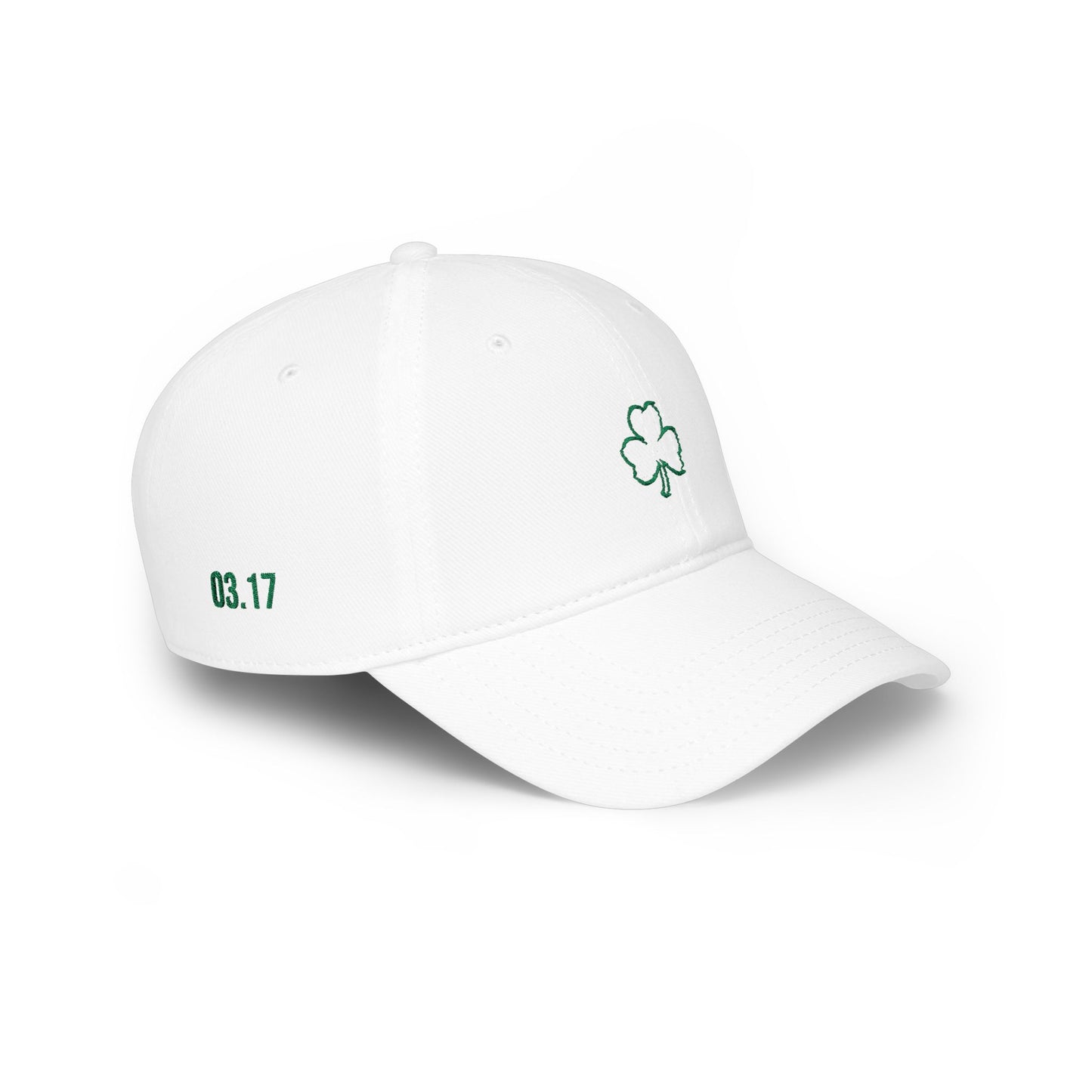 Embroidered Shamrock Low Profile Baseball Cap — St. Patrick’s Day Lucky Clover Hat (Personalize)