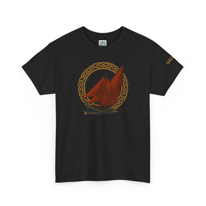 Galway Hooker Nautical T‑Shirt — "Heritage Sails On" Personalized Back & Sleeve Tee