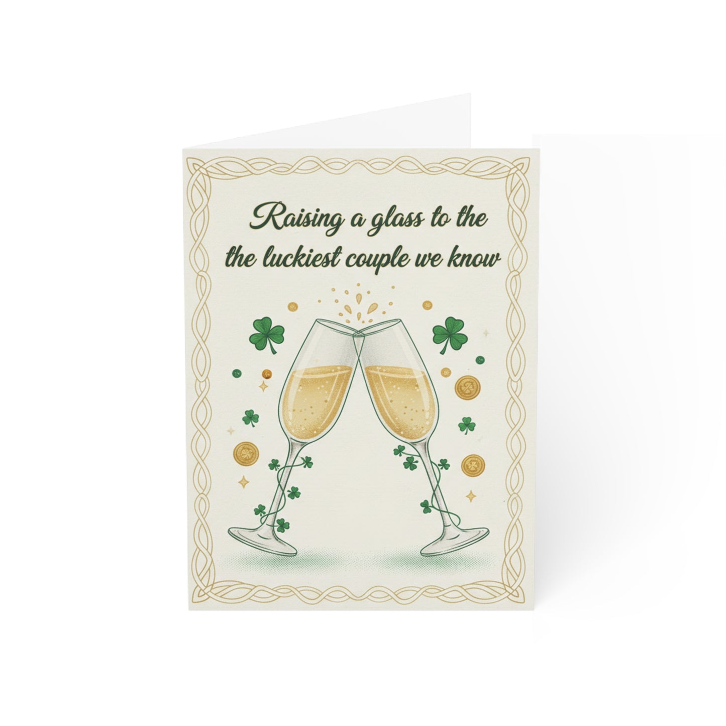 Anniversary Greeting Card — "Raising a glass to the luckiest couple" (St. Patrick's Day Married)