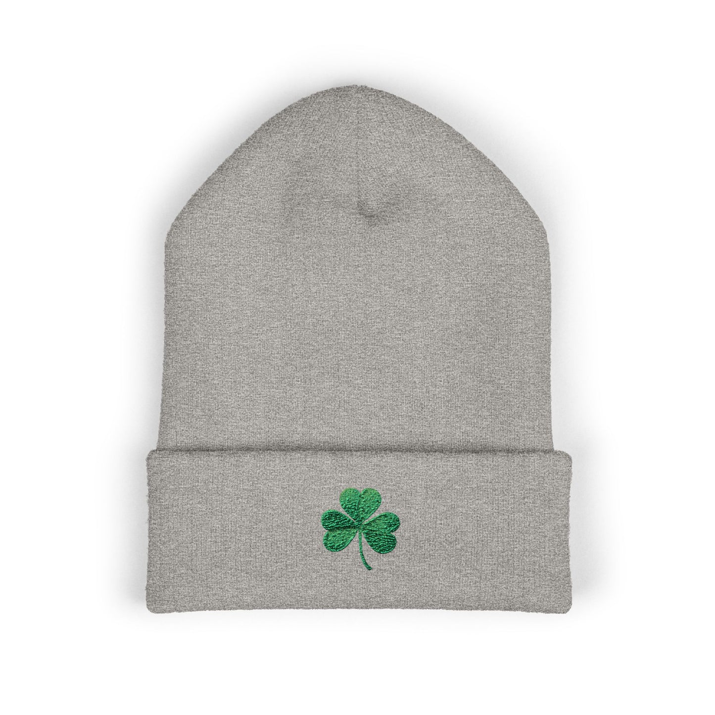 Embroidered Shamrock Beanie — St. Patrick's Day Cuffed Hat
