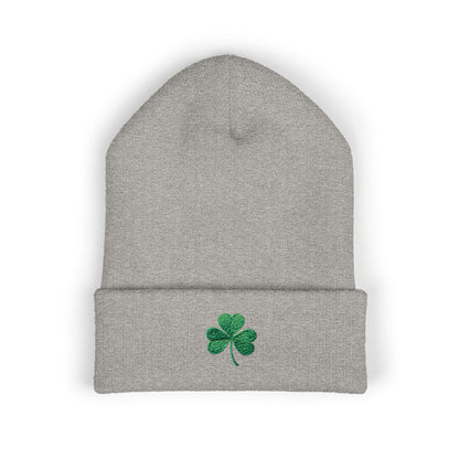 Embroidered Shamrock Beanie — St. Patrick's Day Cuffed Hat