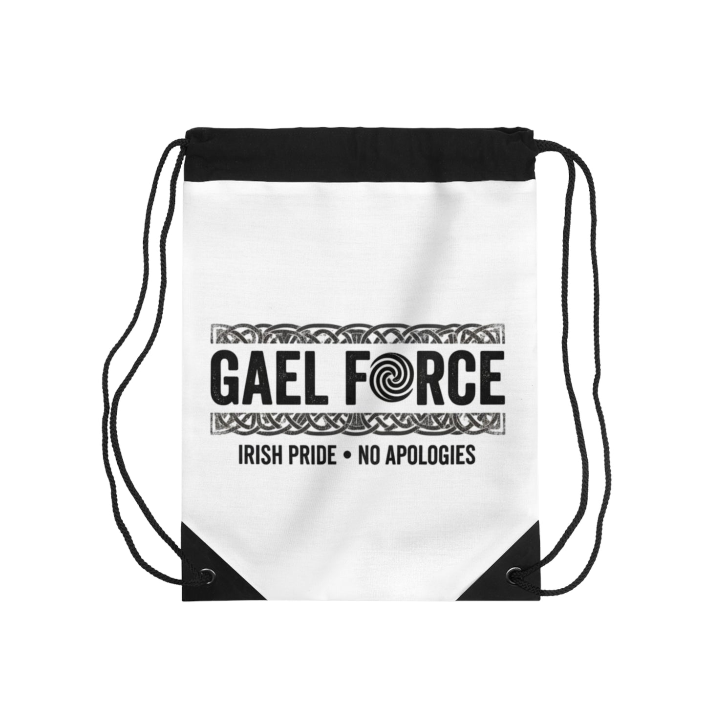 Gael Force Drawstring Bag — Irish Pride 'No Apologies' Gym Sack (Custom Name Available)