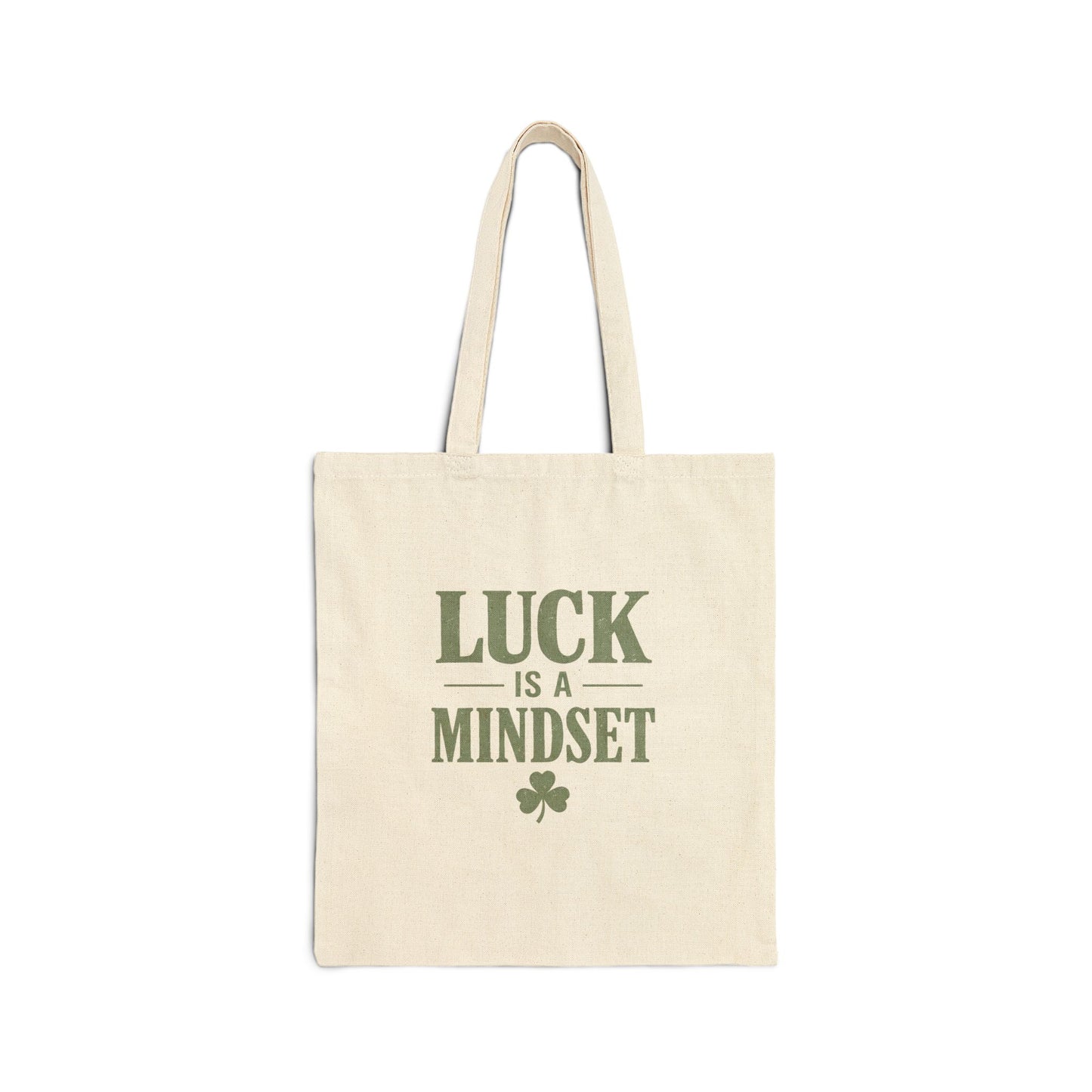 Tote Bag — "Luck Is A Mindset" Canvas Shopper (St. Patrick’s Day, Positive Vibes)