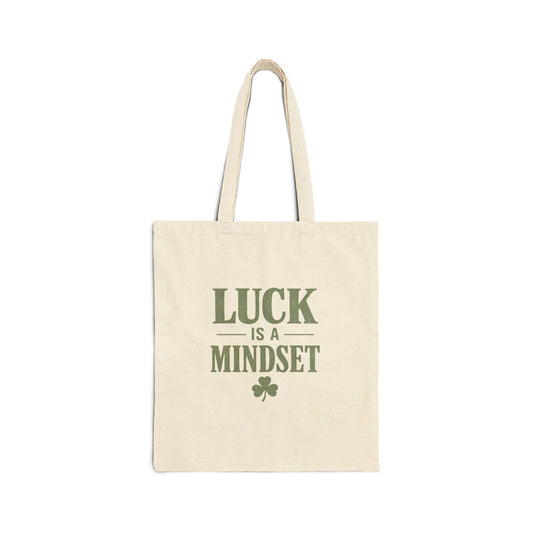Tote Bag — "Luck Is A Mindset" Canvas Shopper (St. Patrick’s Day, Positive Vibes)