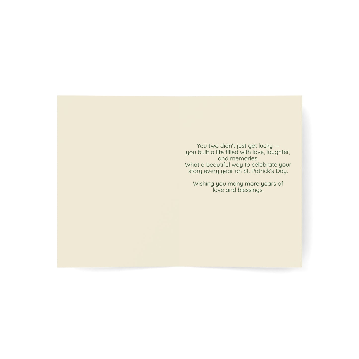 St. Patrick’s Day Wedding Anniversary Card — Personalized Couple Greeting Card