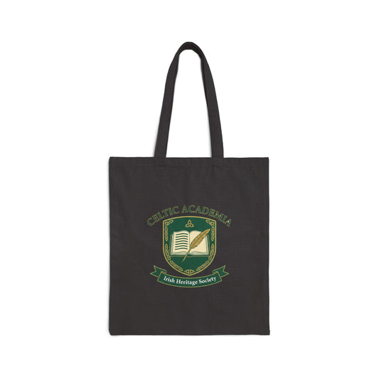 Celtic Academia Canvas Tote Bag — Irish Heritage Society Book Tote