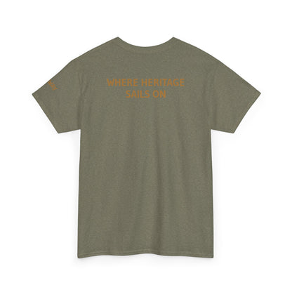 Galway Hooker Nautical T‑Shirt — "Heritage Sails On" Personalized Back & Sleeve Tee
