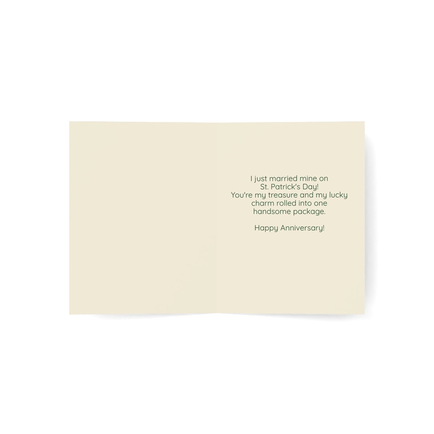 Funny Romantic Anniversary Card — "You're My Treasure" (St. Patrick's Day Theme)