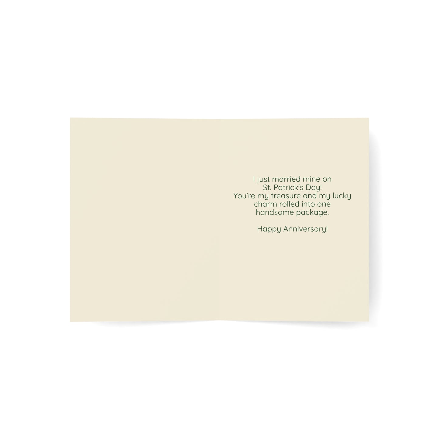 Funny Romantic Anniversary Card — "You're My Treasure" (St. Patrick's Day Theme)