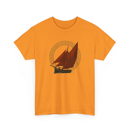 Galway Hooker Nautical T‑Shirt — "Heritage Sails On" Personalized Back & Sleeve Tee