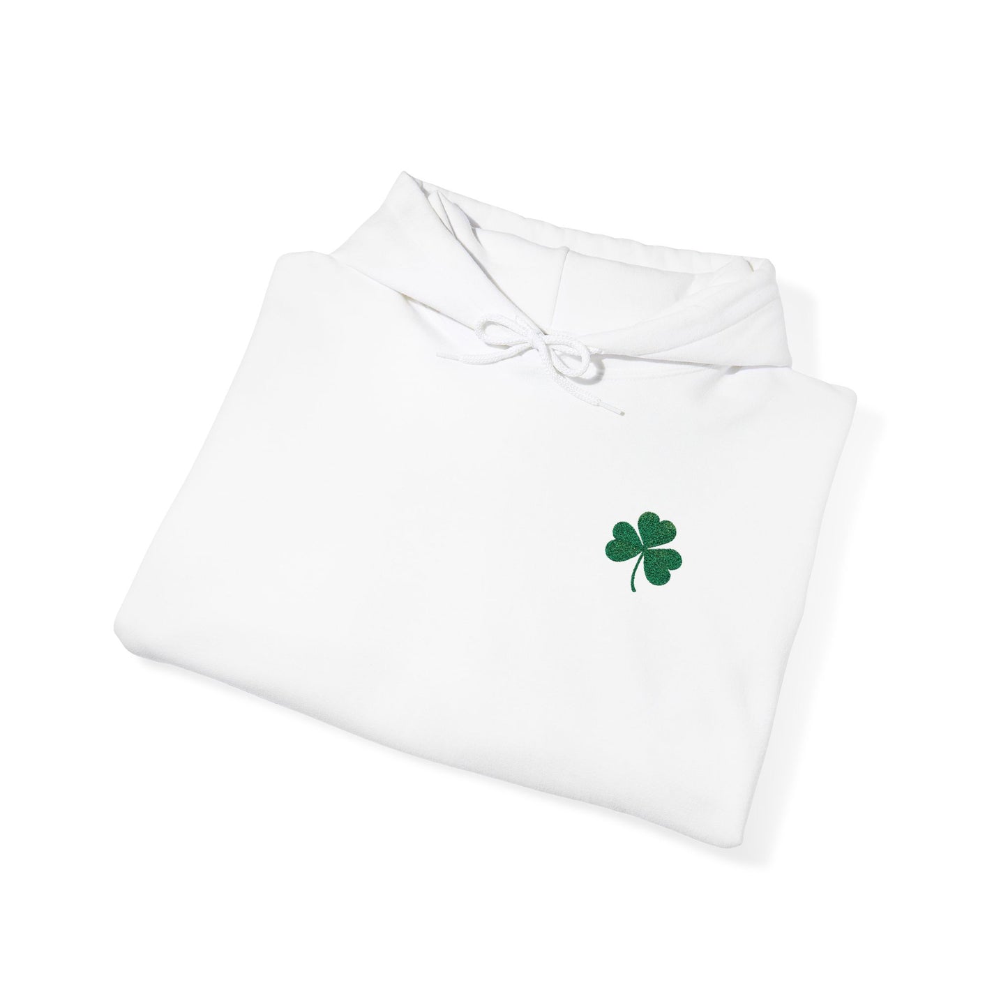 Shamrock Embroidered Hoodie – Small Lucky Shamrock Pullover