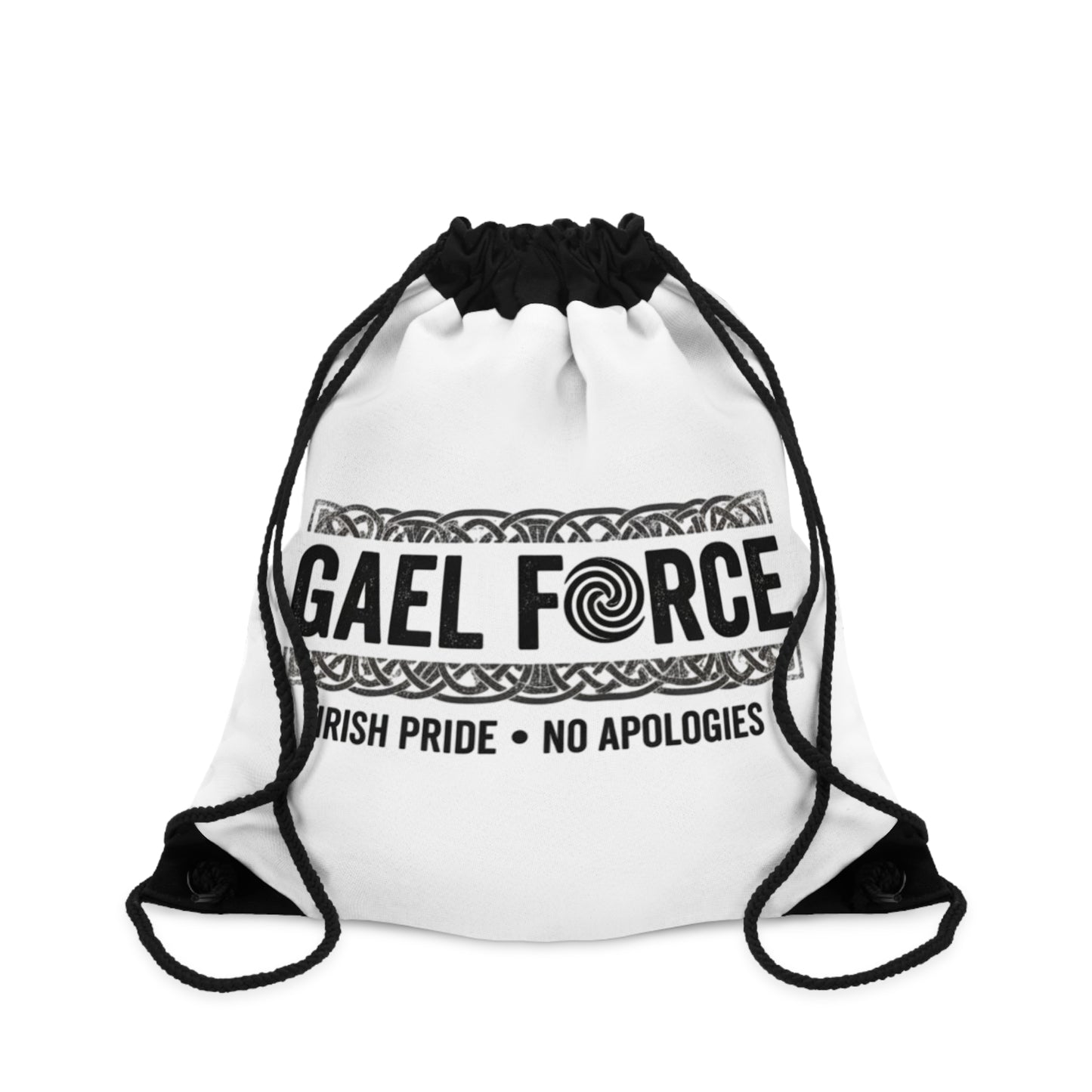 Gael Force Drawstring Bag — Irish Pride 'No Apologies' Gym Sack (Custom Name Available)