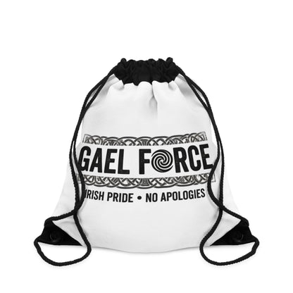 Gael Force Drawstring Bag — Irish Pride 'No Apologies' Gym Sack (Custom Name Available)